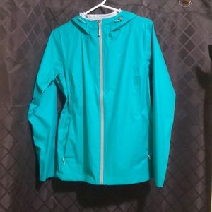 Eddie Bauer Womens Rain Jacket, Medium, Blue/Green